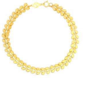 21K Yellow Gold Leaf Chain Bracelet – 18 cm